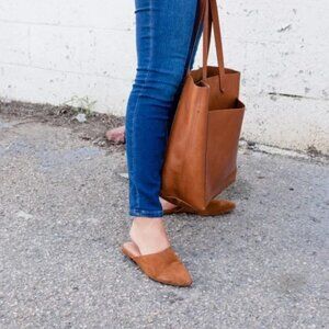 Madewell Remi Suede Slip on Mule, Brown, Size 8